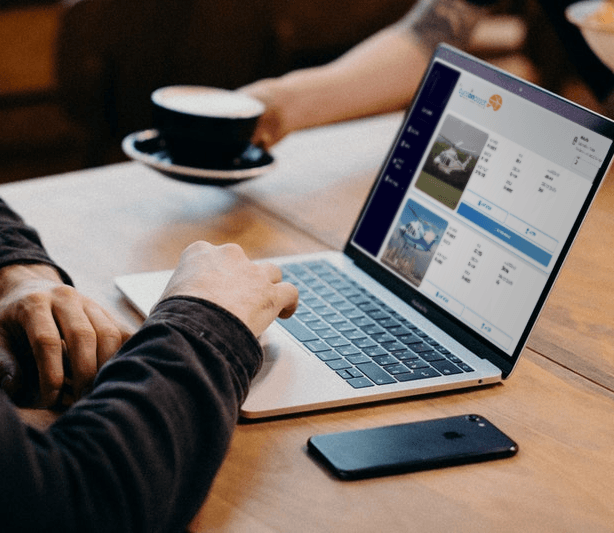 Person using EyesOn Asset on notebook